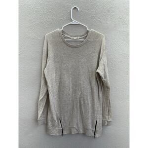 So Rad by A Womens Tunic Size Large Tan Long Sleeve Zipper Detail